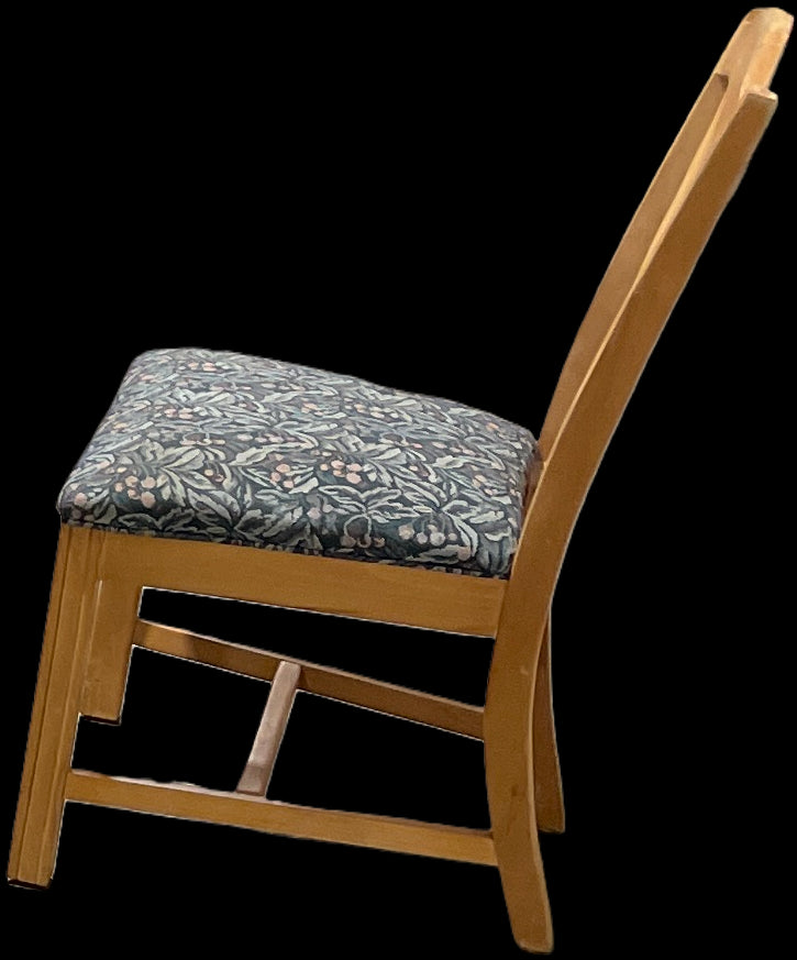 Wooden Chair with Floral Cushion