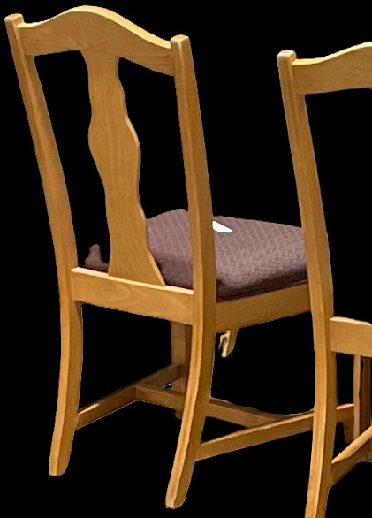 Wood Chair with Red Cushion