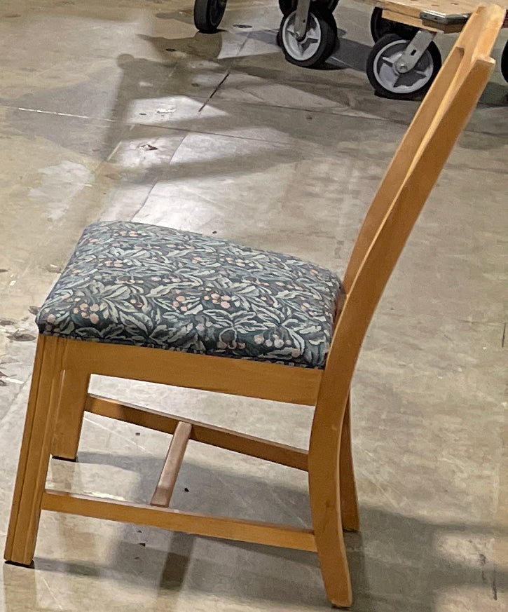 Wooden Chair with Floral Cushion