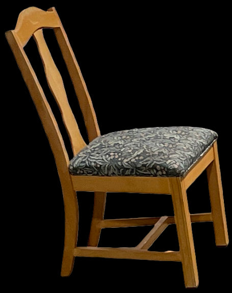 Wooden Chair with Floral Cushion