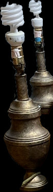 Pair ofVintage Classic Bronze Lamps with Lampshades - $20