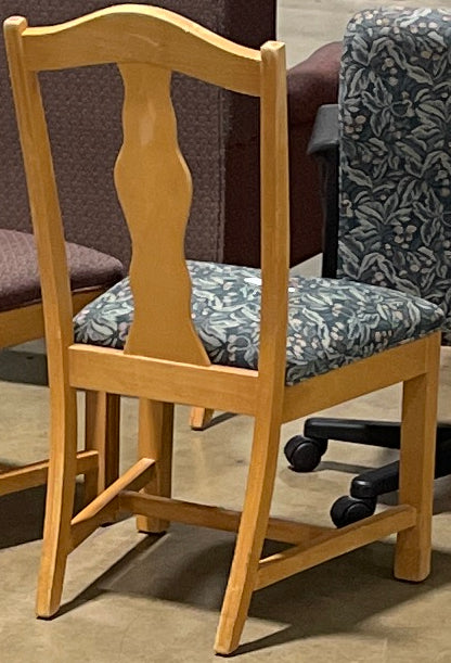 Wooden Chair with Floral Cushion